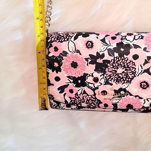 NWT KATE SPADE DAHLIA CROSSBODY FLORAL PINK MULTI GOLD CHAIN - Picture 7 of 13